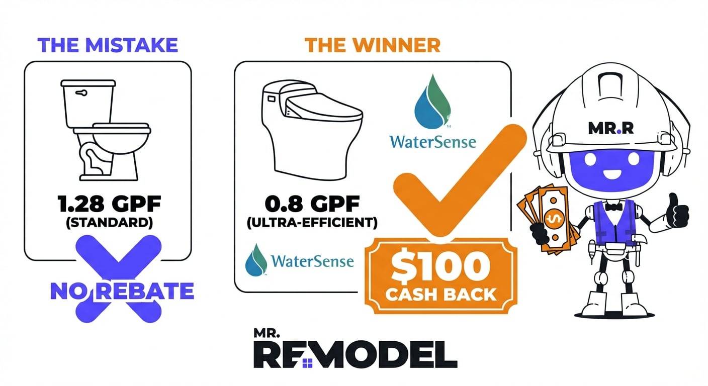 How to get toilet installation rebates in Denver.