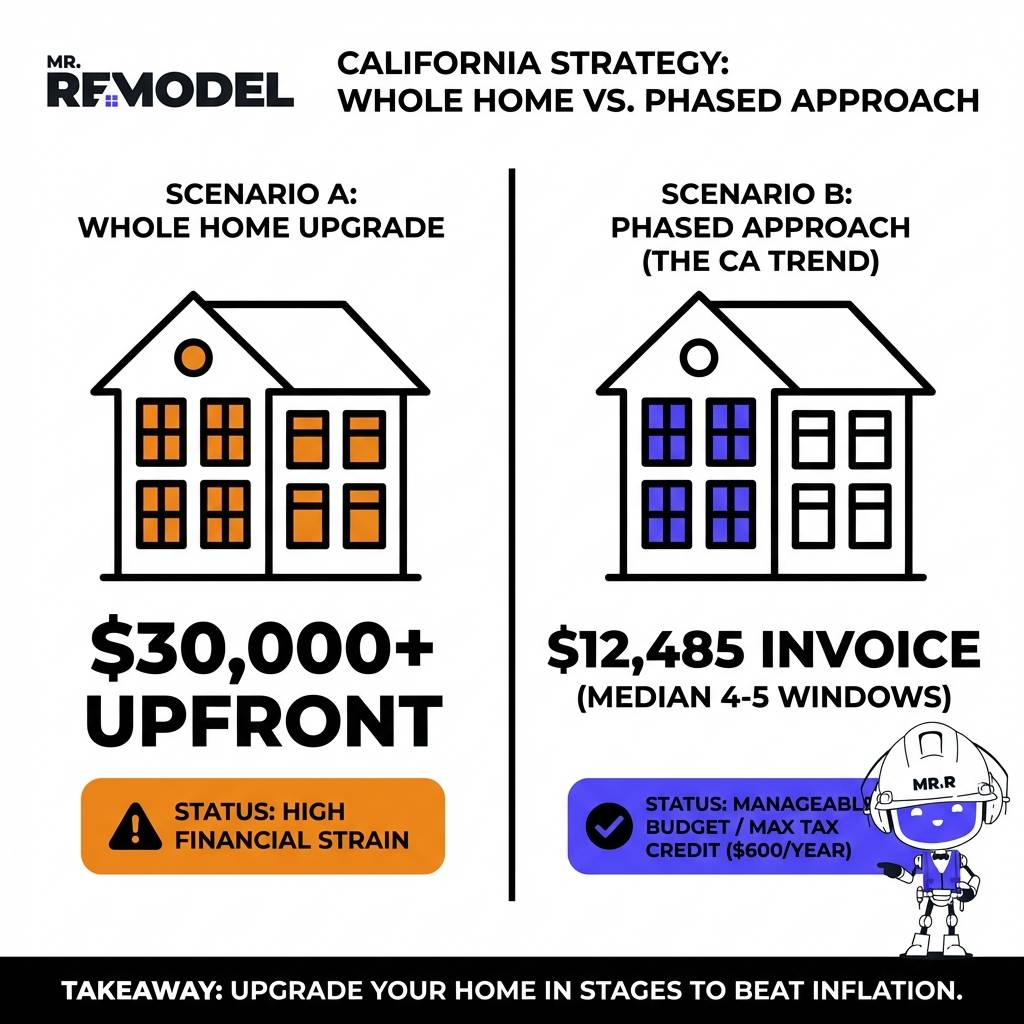 A comparison graphic showing renovation strategies.